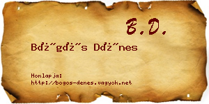 Bögös Dénes névjegykártya