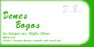 denes bogos business card
